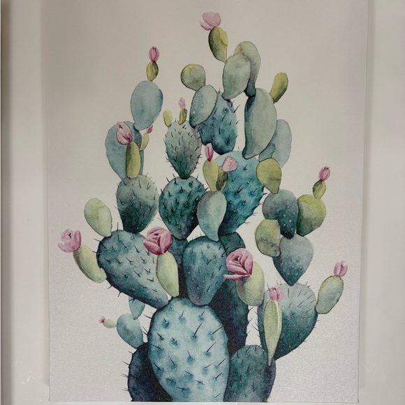 Cactus Canvas Wall Art - Set of 3 - Lightweight - Ready To Hang- NWOT - Picture 3 of 11